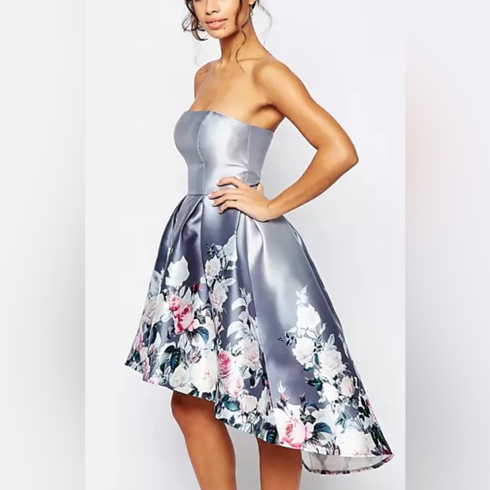 Strapless floral dress